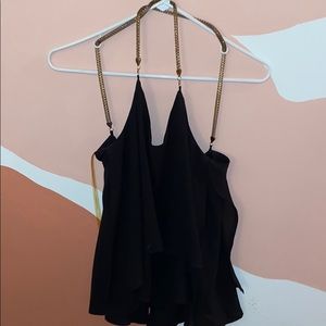 Black chain camisole